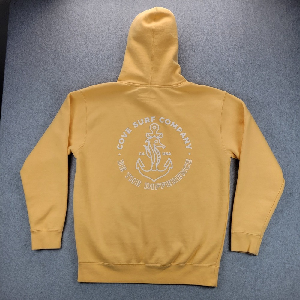 Cove Surf Company Yellow Hoodie Mens M‎ Anchor Seahorse Be The Difference USA